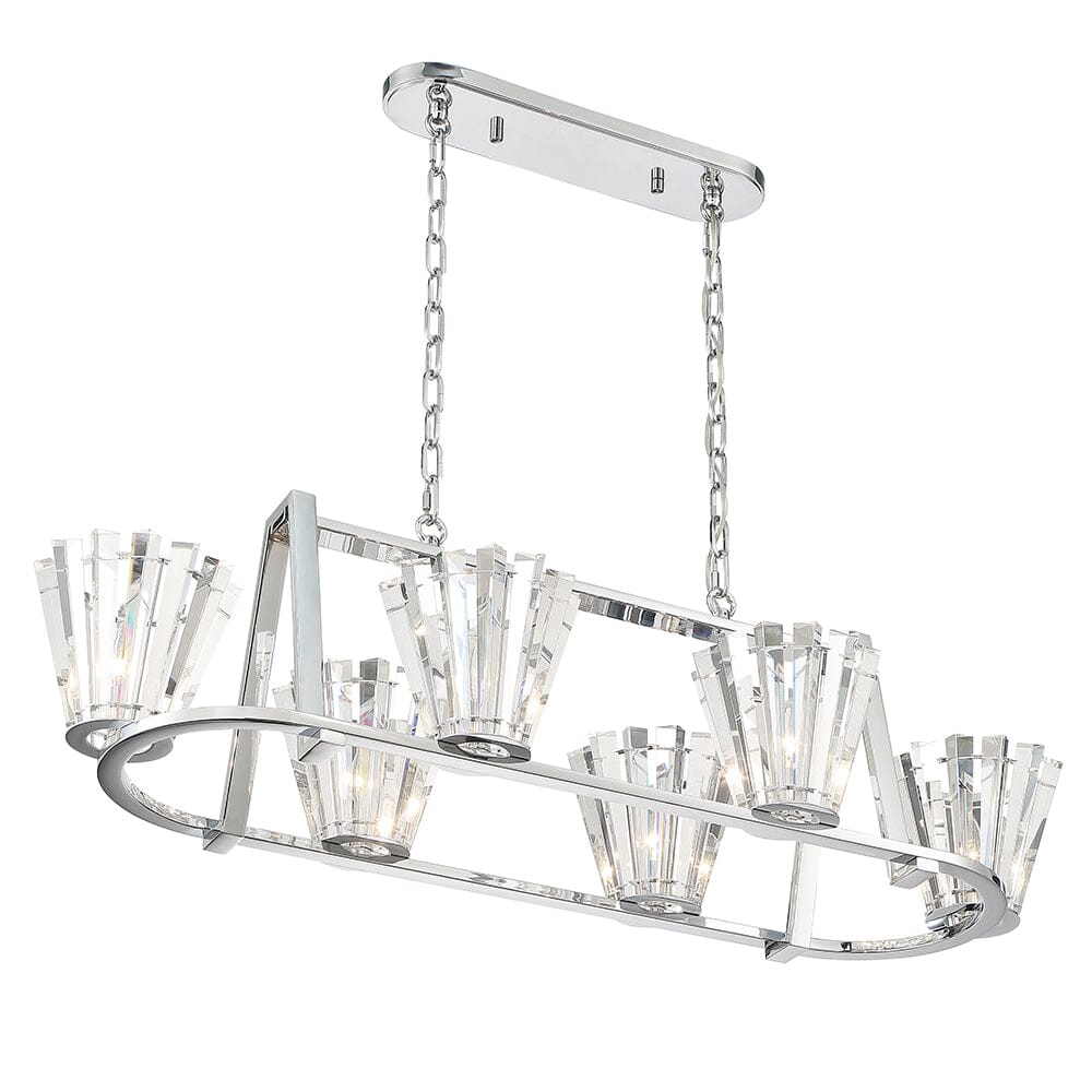 Ricca 6LT Oval Chandelier 38867-019 Eurofase Lighting - Bright Light Chandeliers