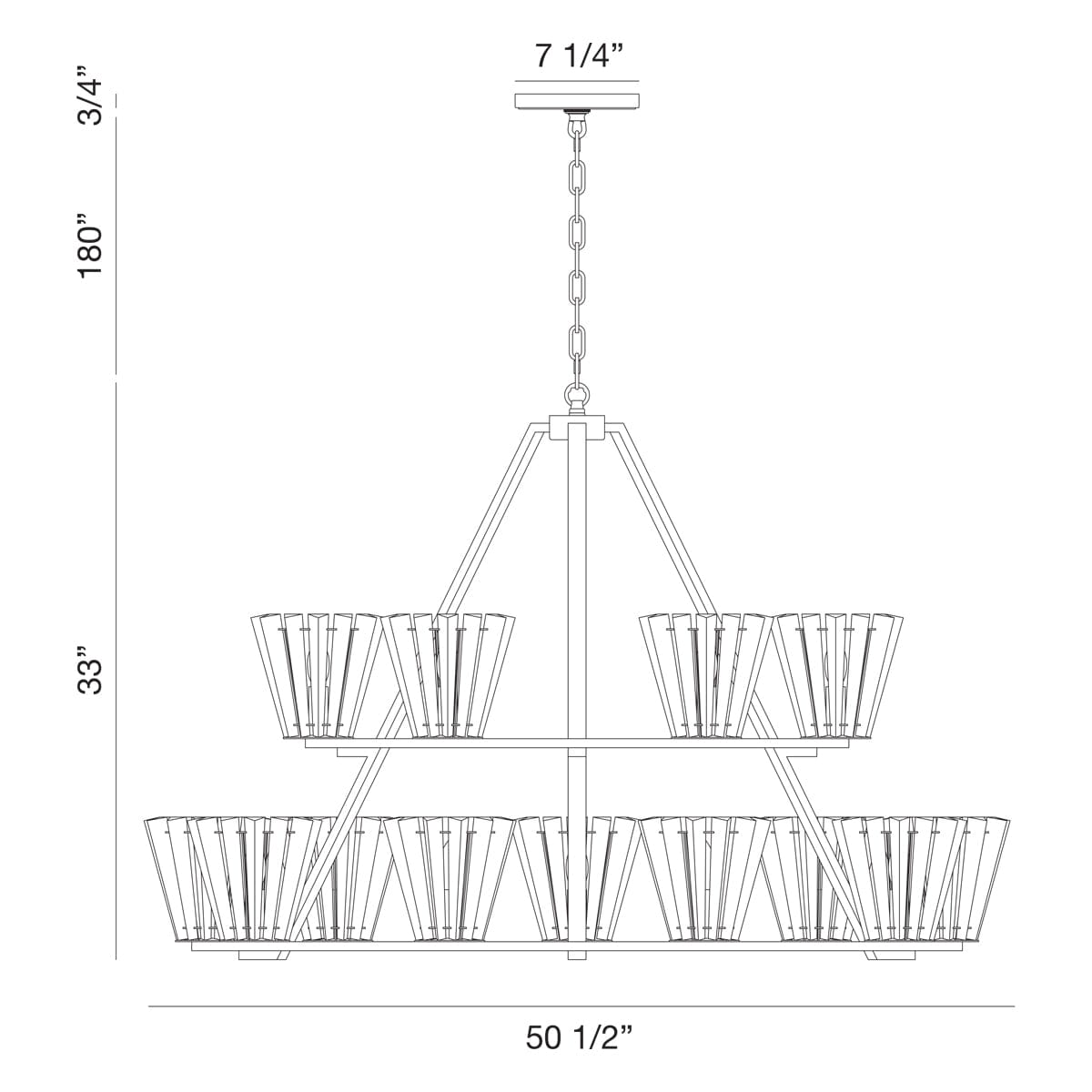 Ricca 15 LT Chandelier 38869-013 Eurofase Lighting - Bright Light Chandeliers