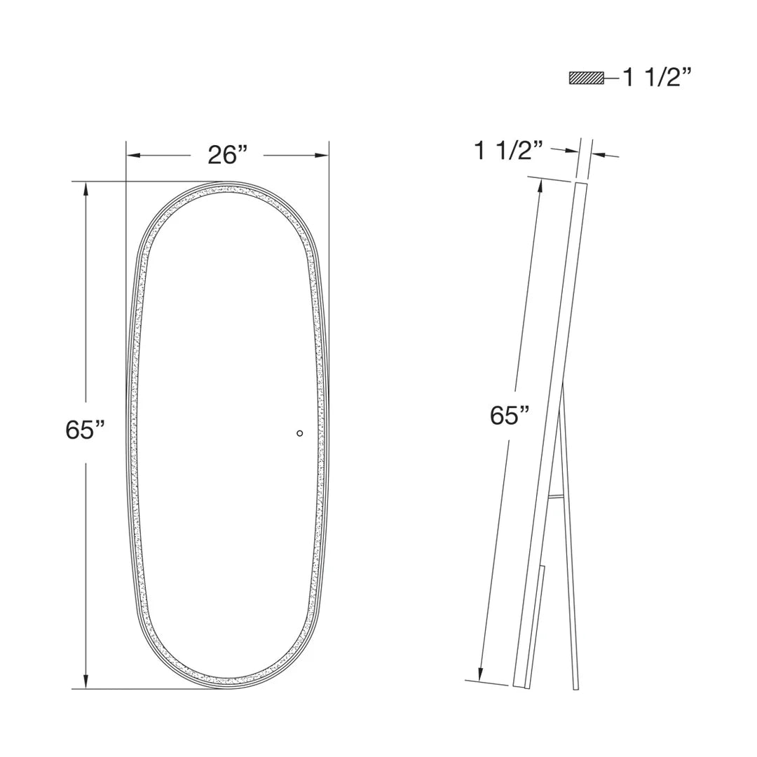 Standing LED Mirror 39418-012 Eurofase Lighting - Bright Light Chandeliers