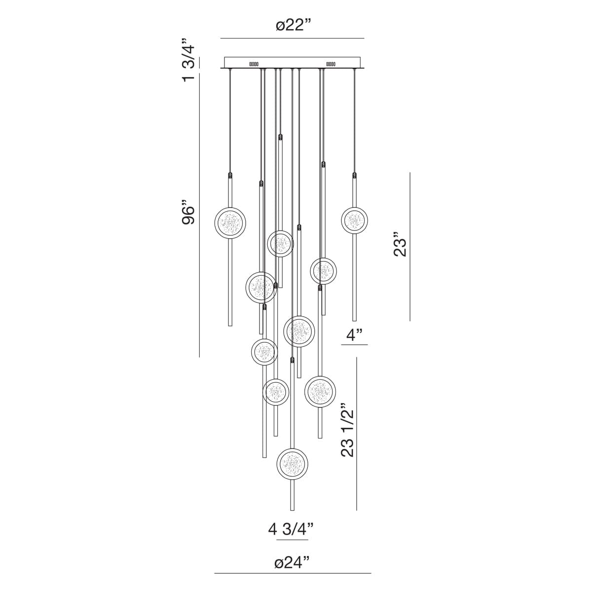 BARLETTA 10 LT LED CHANDELIER 39464-019 Eurofase Lighting - Bright Light Chandeliers