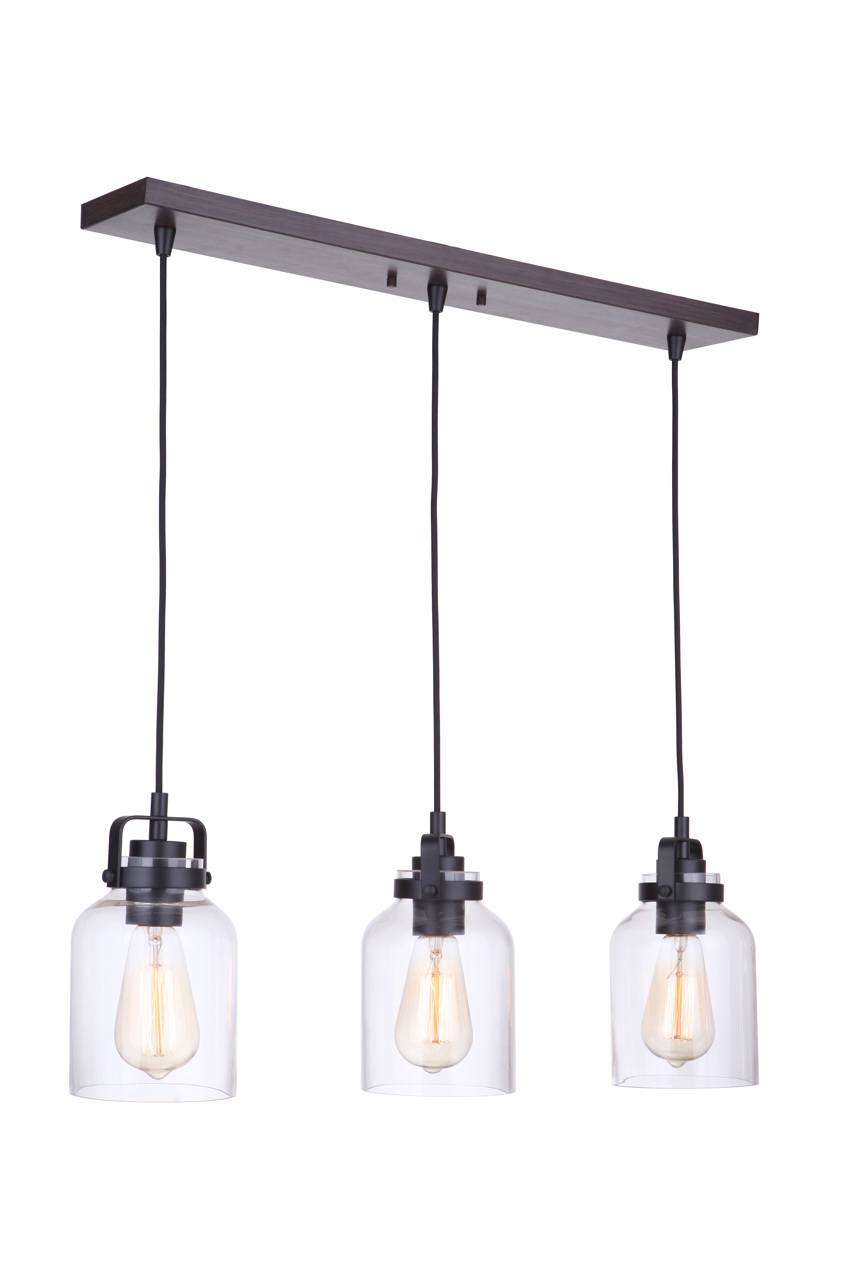 KENWOOD　インテリア　ライト Foxwood 3 Light 25 Pendant 53693-BNK | Craftmade – Bright