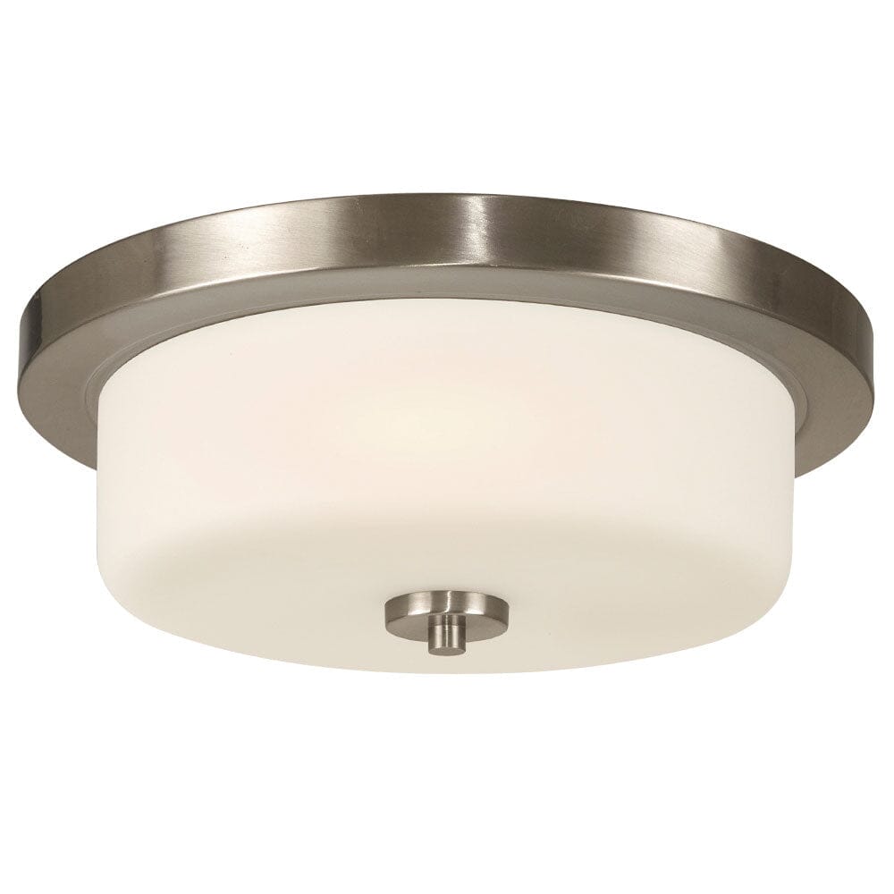 Danton Flush Mount - Brushed Nickel with White Glass 610453BN Galaxy Lighting - Bright Light Chandeliers