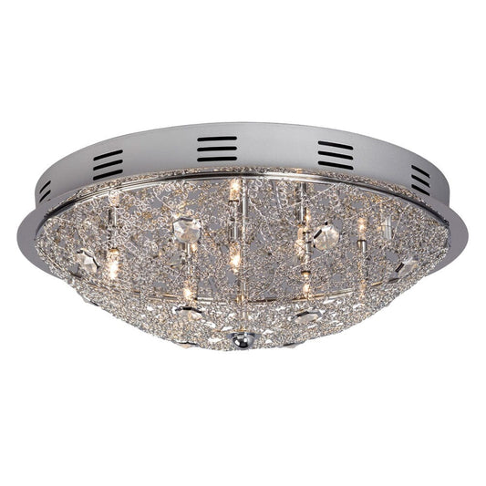 7-Light Flush Mount Polished Chrome with Crystal Accents (7 x 20W, G4) 616050CH Galaxy Lighting - Bright Light Chandeliers