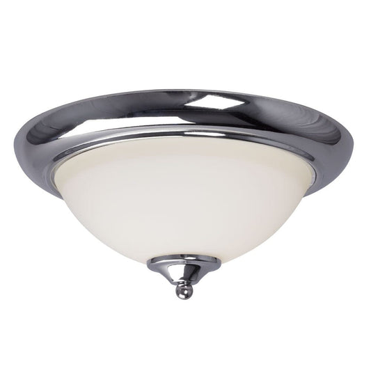 13" Chrome 2L Ceiing Fixture with White Glass 620953CH Galaxy Lighting - Bright Light Chandeliers