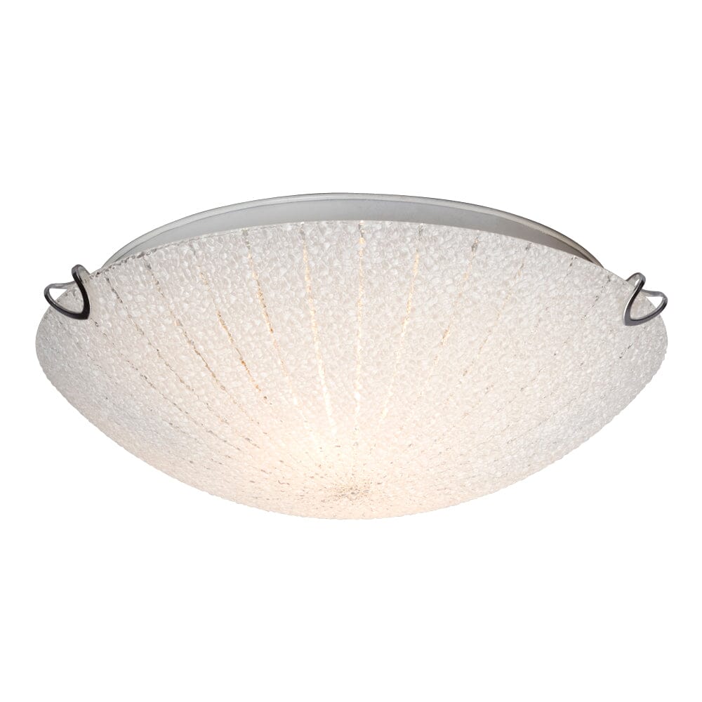 Alia-New Flush Mount Ceiling Light - in Polished Chrome finish with White Patterned Sugar Glass (2L) 621573CH Galaxy Lighting - Bright Light Chandeliers