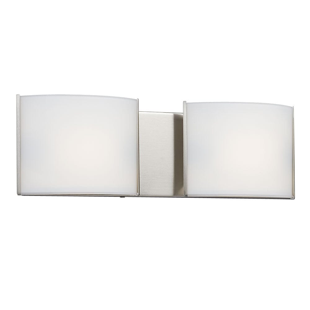 2-Light Vanity with Curved Satin White Glass Shades 723307BN Galaxy Lighting - Bright Light Chandeliers