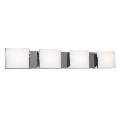 4-Light Vanity with Curved Satin White Glass Shades 723309BN Galaxy Lighting - Bright Light Chandeliers