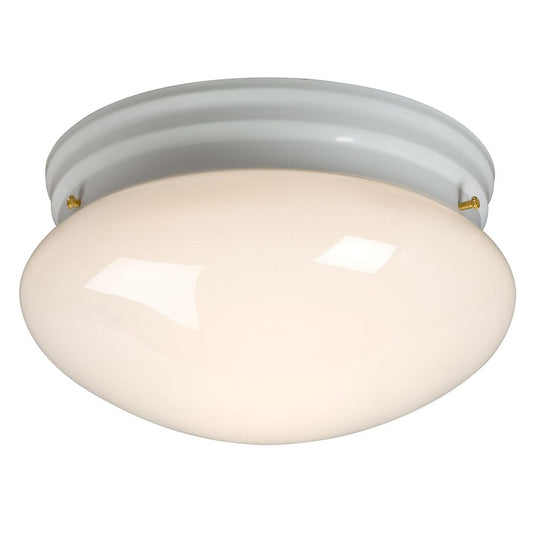 Utility Flush Mount - White w/ White Glass 810210WH Galaxy Lighting - Bright Light Chandeliers