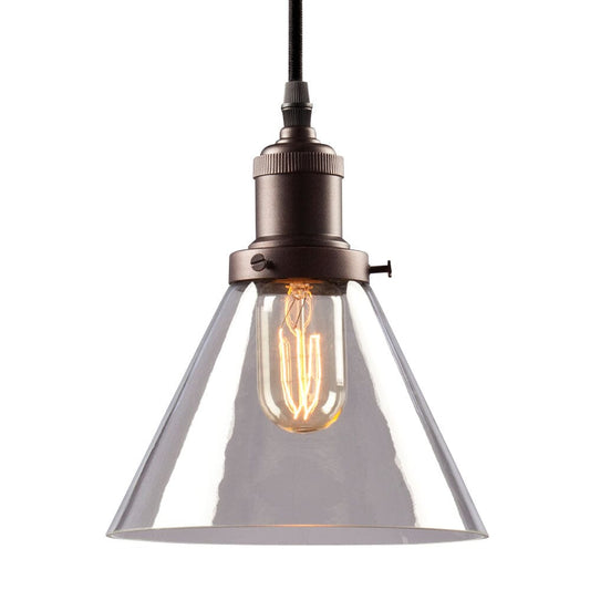 Vintage 1-Light Vintage Mini-Pendant with Clear Glass Shade w/ 6ft wire 917880BZ Galaxy Lighting - Bright Light Chandeliers