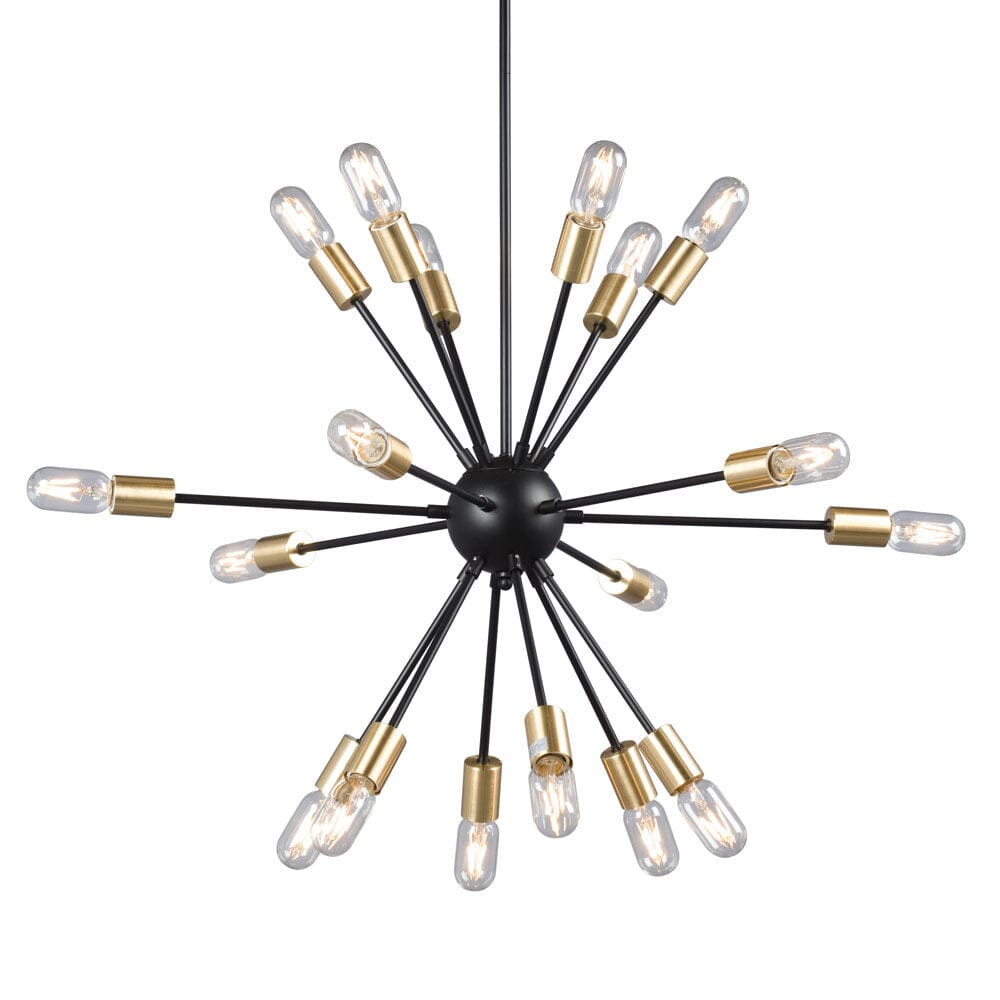 18-L PENDANT BK/GD w/6", 12" & 18" Ext. Rods 924725BK/GD Galaxy Lighting - Bright Light Chandeliers