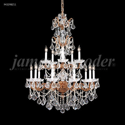 Madrid Cast Brass 15Arm Entry Chandelier, 94329BZ00 - Bright Light Chandeliers