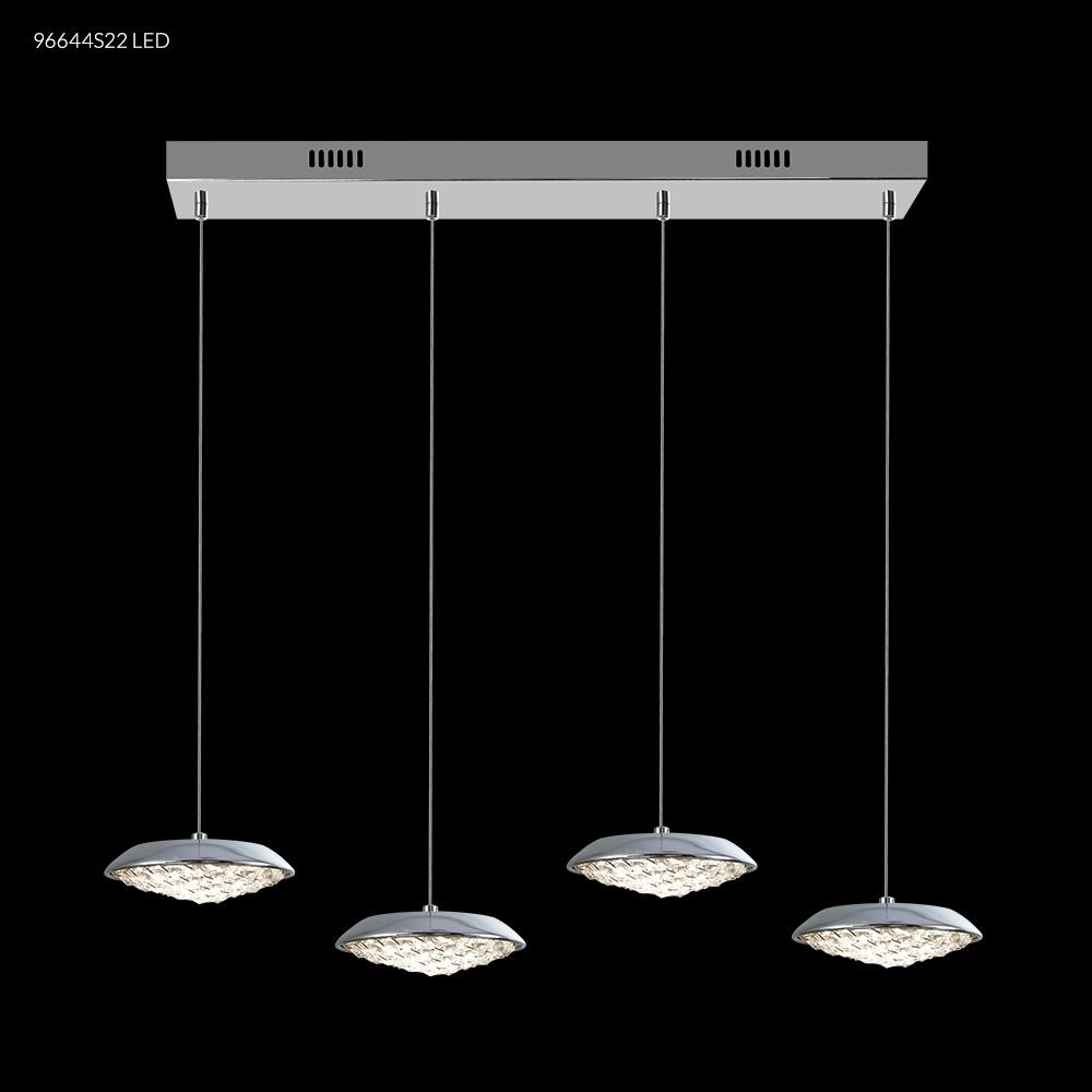 LED Contemporary 1 Light Crystal Chand, 96644S22LED - Bright Light Chandeliers