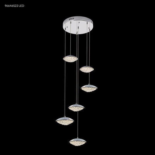 LED Contemporary 1 Light Crystal Chand, 96646S22LED - Bright Light Chandeliers