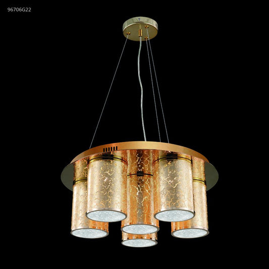 6  Light, Gold Leaf Chandelier - Bright Light Chandeliers