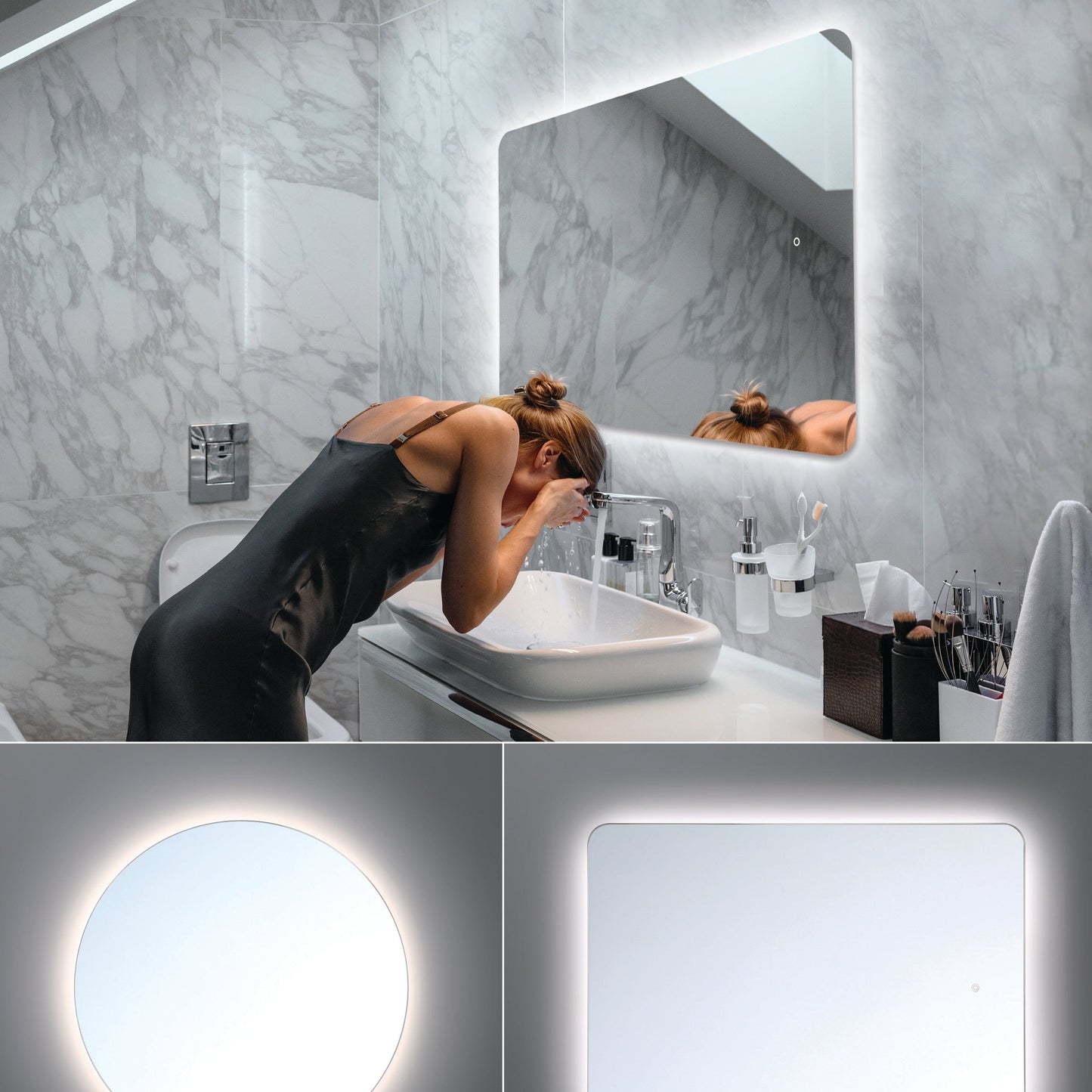 Rectangular Back-Lit Small LED Mirror 37141-011 Eurofase Lighting - Bright Light Chandeliers